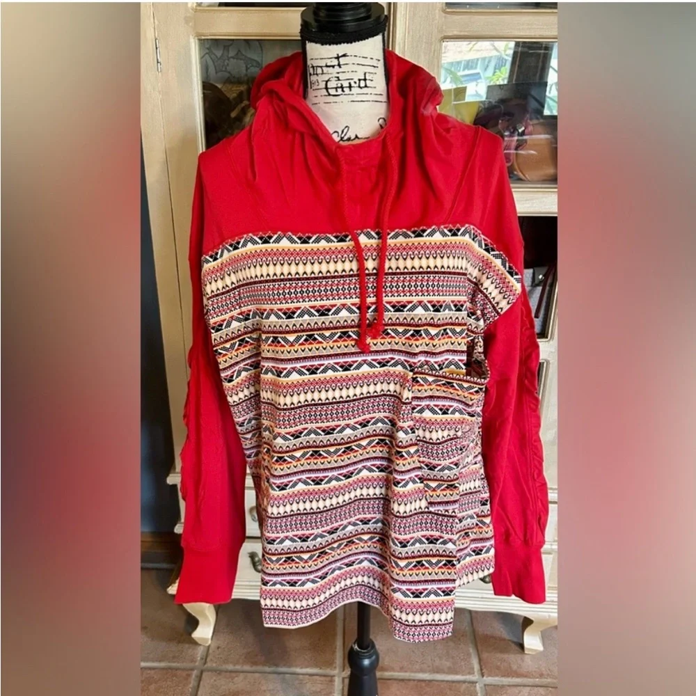 Free People Hot Shot Printed Hooded Layer P2P 26.5” $70 Retail NWOT - Picture 5 of 9